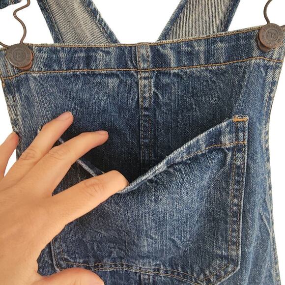 Aeropostale Denim Jean Distressed BIB Overalls Pants Size S - Picture 6 of 11